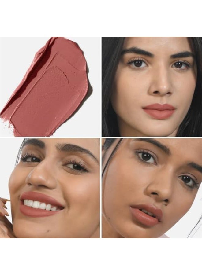 Kiro Moist Matte Lipstick - Warm Nutmeg (Deep Nude), 4.2g | Super-Pigmented, Long-Lasting, Moisturizing, Non-Drying, Non-Feathering, Smudge Proof | Skin Care Infused with Natural Oils - Image 4